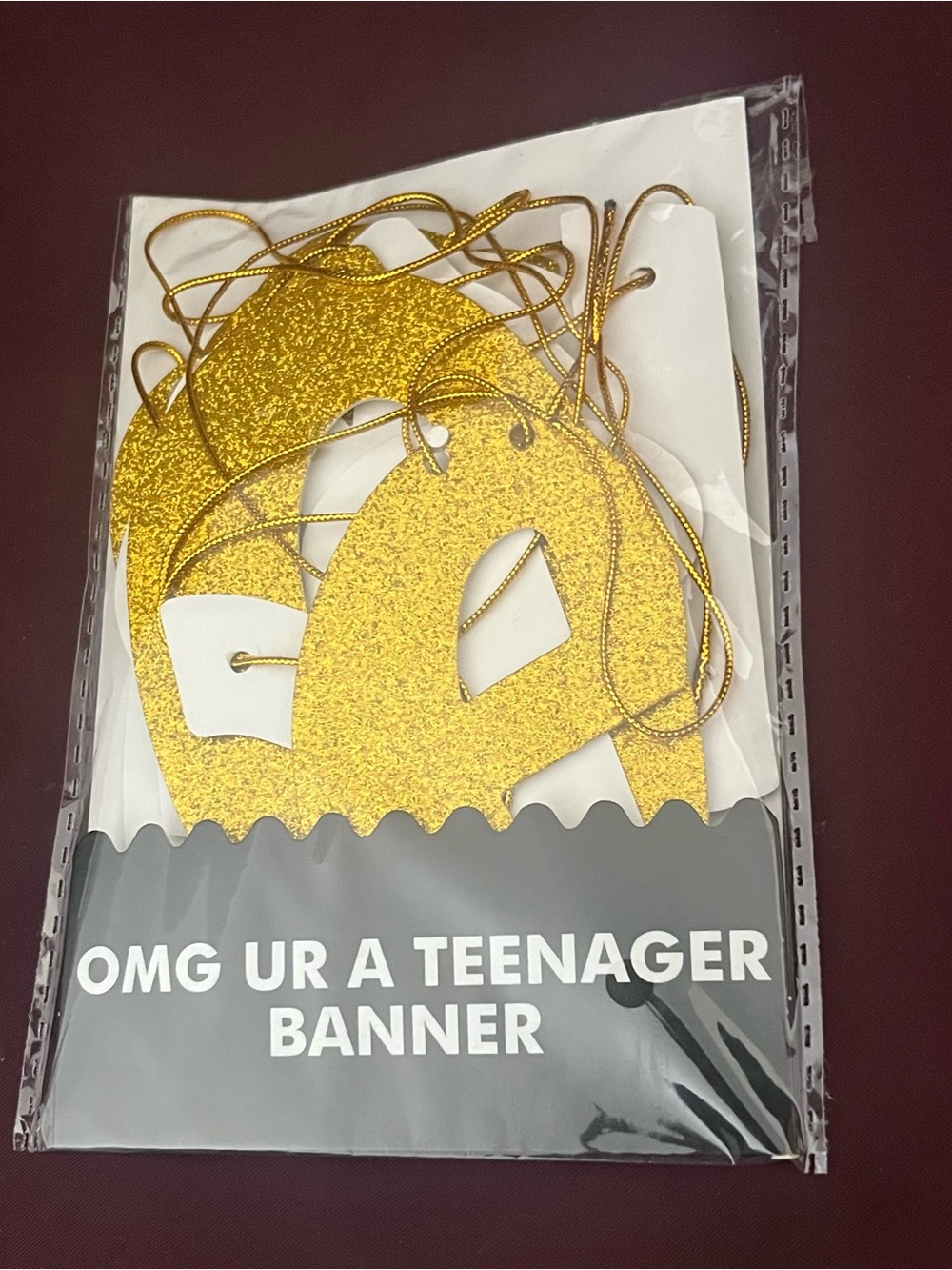 Gold "OMG UR A TEENAGER" Party Banner - Sparkle Decoration